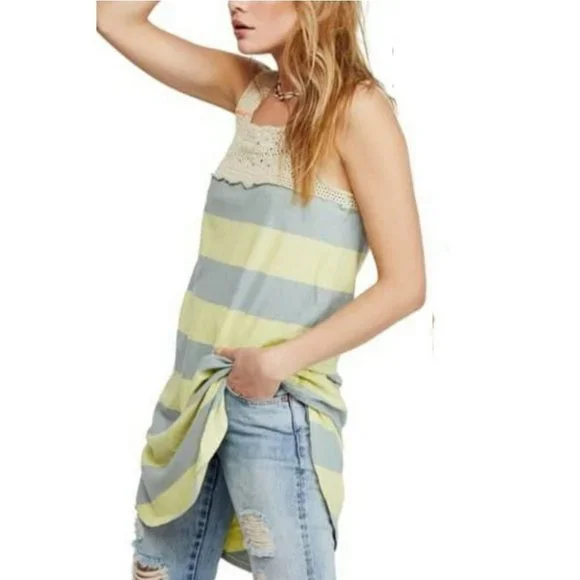 NEW FREE PEOPLE CROCHET TUNIC TOP - Picture 1 of 12